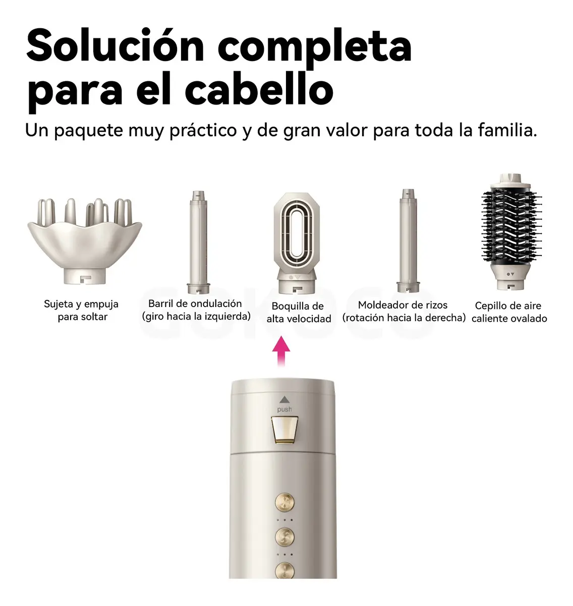 Imagem do fabricante: cabelo antes e depois dos íons